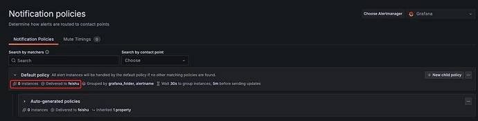 TDengine Database Grafana plugin Notification default policy